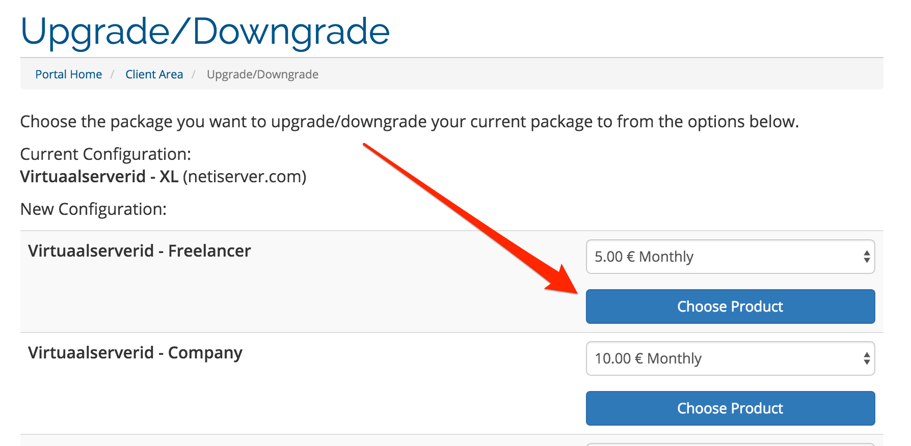 Upgrade/Downgrade